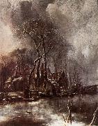 Jan van de Capelle Winter Landscape painting